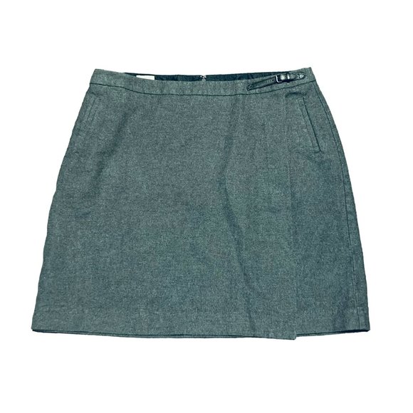 L.L. Bean Dresses & Skirts - LL Bean Gray Classic Fit Flannel Skirt w Buckle Size 18